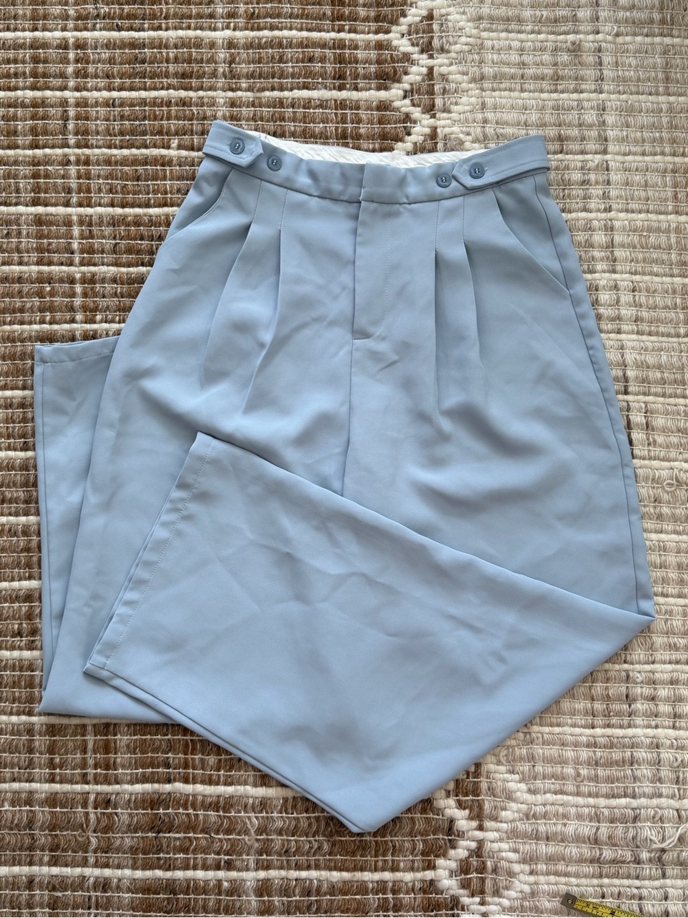 Chicwish Light Blue Wide-Leg Pleated Pants